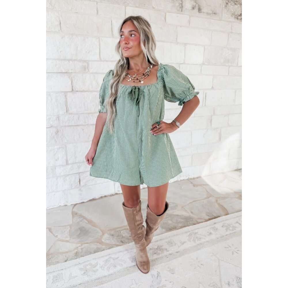 Gingham Romper Size S